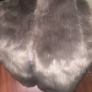 Laundry By Shelli Segal Gray Faux Fur Coat